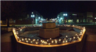 Fountain Covered in Lights