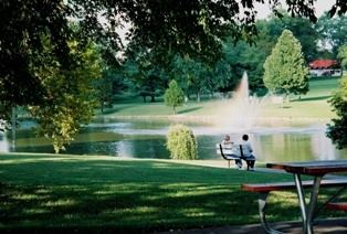 Ladies on the Bench at the Pond of Jackson City Park